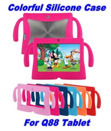 Kids Zachte Kleurrijke Siliconen Rubber Gel Case Cover Voor Q88 A13 A23 A33 Q8 Android Tablet PC8788684