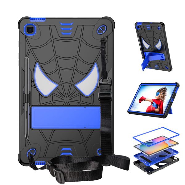 Kids Spider Kickstand Tablet PC Fundas Bolsas para Samsung Galaxy Tab S6 Lite P610 P613 P615 P619 Funda protectora resistente con correa larga