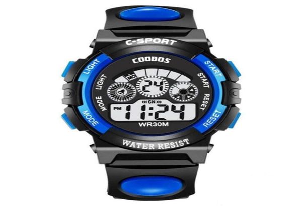 Kids Sport Watch Fashion Boys Girls LED Digital Wristwatch Étudiant Enfants Calendrier d'alarme Calendrier