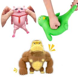 Les enfants servent les jouets drôles de décompression élastique élastique singe géant squishy Antistress Orangutan fidget stress relief jeu 240522