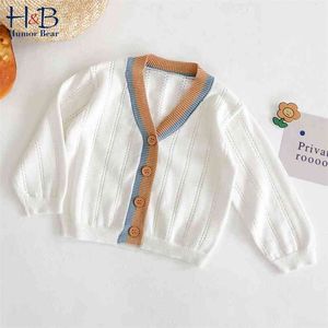 Niños Sweater tejido de punto Autumn Baby Bebé Abrigo Bordado Mano Chaqueta Ropa para niños Suéter 210611