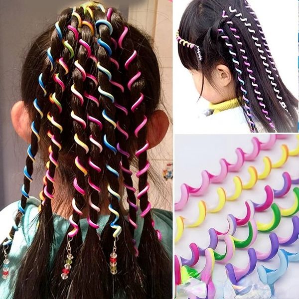 Herramientas para el cabello para niños Accesorios Tendencia de la niña Long Frained Rope Clip sobre la diadema de cabello Ruceta de la peluca Ponytail Suppil Banda