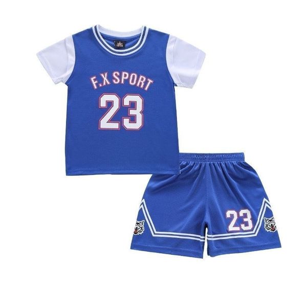 Enfants Summer Basketball Jersey Suit Two-Pièce Sports Sports Basketball Uniformes Petits garçons Filles Mince Séchage rapide Séchage rapide Sleeve