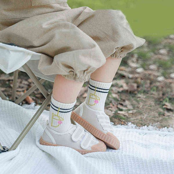 Calcetines largos de algodón de verano para niños con estampado niños pequeños bebés niñas niños primavera divertido lindo Kawaii calcetín escolar blanco dibujos G220223