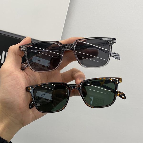 Gafas De Sol cuadradas De leopardo verde oscuro para niños, gafas De Sol masculinas De diseñador De marca, gafas De Sol Vintage De viaje