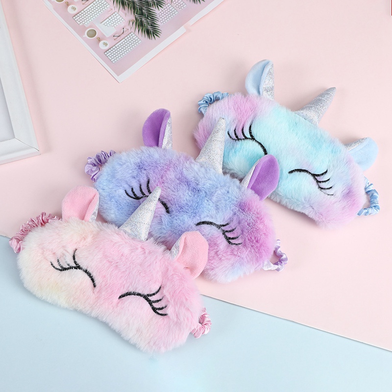 Kinder Sunblock Sleep Masker Natuurlijke Slaapoog Cover Shade Patch Kinderen Zachte Draagbare Unicorn Blindfold Travel EyePatch 0110