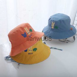 Bloqueador solar para niños Primavera Verano Bebé Sombrero Dibujos animados Dinosaurio Impreso Niños Niño Pescador Sombrero para el sol Ajustable Doble cara aby Girl Boy Bucket Cap x0809