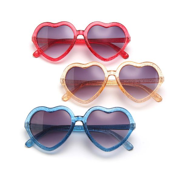 Enfants lunettes de soleil garçon filles en forme de coeur lunettes de soleil à la mode tout match bébé lunettes de soleil enfants mode ombre lunettes