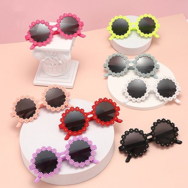 Lunettes de soleil pour enfants Designer marguerite fleur lunettes de soleil filles mignon anti-UV pare-soleil lunettes bébé été mode lunettes enfants photo crème solaire lunettes BC459