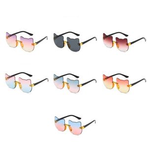 Lunettes de soleil pour enfants Designer Mode Lunettes de soleil Mignon Chat Oreille Parasol Protection UV Voyage Drive Summer Party Lunettes Plage Sunblock Lunettes Accessoires BC453