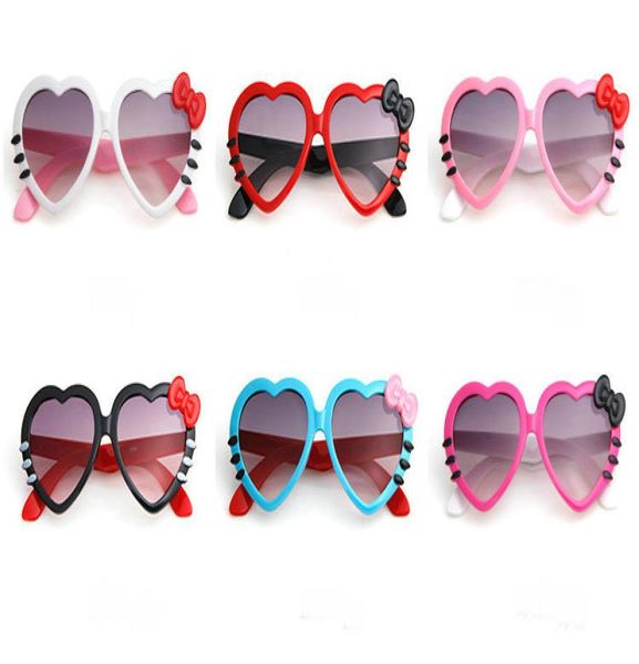 Lunettes de soleil pour enfants été Bowknot en forme de coeur bébé lunettes garçons filles enfants dessin animé lunettes de soleil nuances parasol lunettes pliantes 3082309