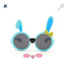 Lunettes de soleil enfants TRENDY CARTOON BOY UV Protection garçons et filles Eyewear Fashion Wild Polarisée Bunny 240419