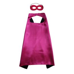 Capas de superhéroes de los niños con máscara 100 piezas / set 2-capas 70 * 70 cm niños satinados cosplay disfraces de Halloween Favors