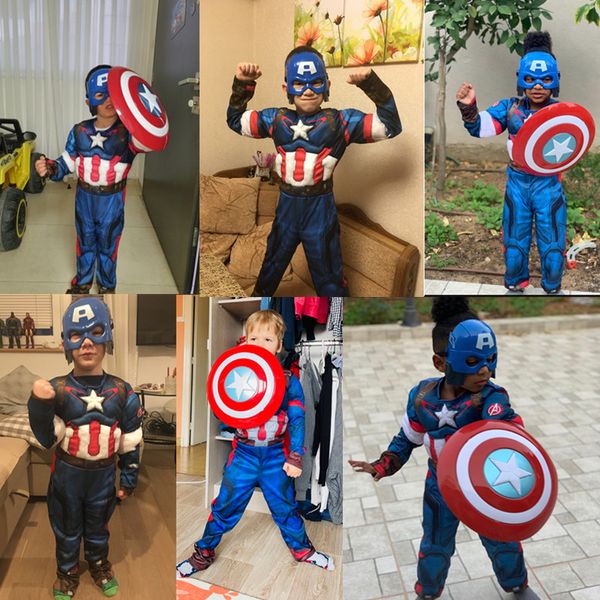 Kids Superhero fantasy cosplay costume costume boy girl halloween masque bouclier carnaval fournitures