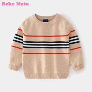 Pull pour enfants pour garçon 2021 automne rayé enfant en bas âge garçon vêtements à manches longues coton tricoté bébé pull enfants vêtements garçons Y1010