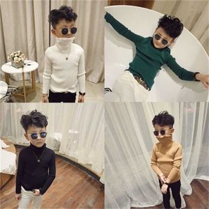 Kinderen Sweaters Herfst Meisjes Turtleneck 1-67's Baby Jongens Pullover Winter Gebreide Bottoming Geribbelde 211104