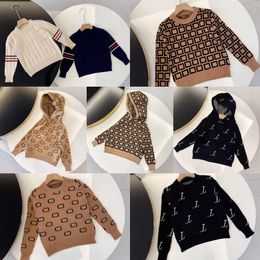 Suéteres para niños Niños Niñas Moda Jersey Niños Sudaderas casuales Otoño Invierno Cálido Bebé infantil Suéter con capucha Carta Impreso Suéter juvenil toddl d13v #