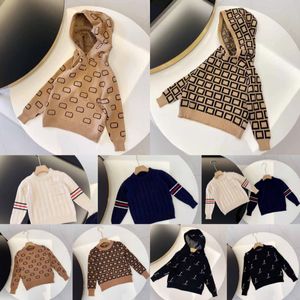 Suéteres para niños Niños Niñas Moda Jersey Niños Sudaderas casuales Otoño Invierno Cálido Bebé infantil Suéter con capucha Carta Impreso Suéter juvenil niño pequeño Ropa