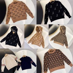 Suéteres para niños Niños Niñas Moda Jersey Niños Sudaderas casuales Otoño Invierno Cálido Bebé infantil Suéter con capucha Letra Impreso Suéter juvenil toddl 60dc #