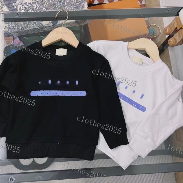 Sweat-shirts pour enfants Garçons Filles Sweats à capuche Lâche Mode Lettre Vague Imprimé Streetwear Hiphop Hauts Pull Enfants Casual Sweat Bébé Vêtements noir blanc 2023