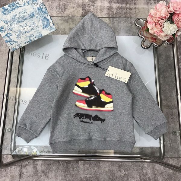 Sudaderas para niños, sudaderas con capucha para niños y niñas, ropa de calle con estampado de ondas sueltas, jersey de hip hop, Tops, sudadera informal para niños, ropa de bebé negro gris