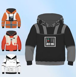 Kids sweatshirts Cosplay Hooded Fancy Kleding Wit Storm Trooper 3D Print Kostuums Nieuwe Film Rol Set1415851