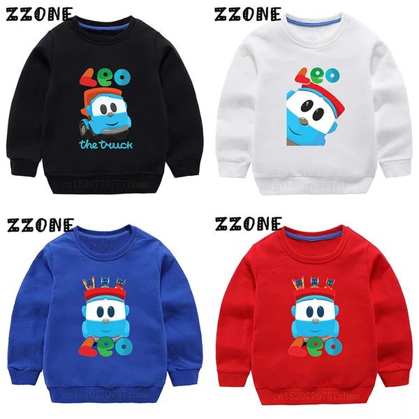 Sudaderas para niños Leo The Truck Tv Show Cute Cartoon Niños Sudaderas con capucha Bebé Jersey Outwear Tops Primavera Otoño Niñas Ropa para niños 231228