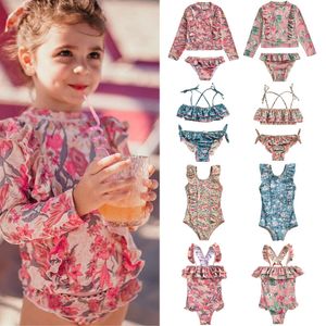 Ensembles de maillots de bain pour enfants Lm tout nouvel été pour filles mignon fleur imprimé plage Bikini bébé enfant haute qualité mode maillots de bain