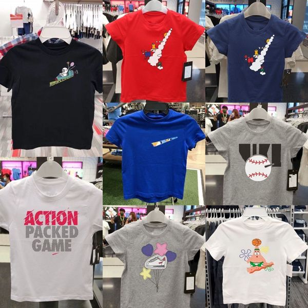 Enfants t-shirts bébé tshirts vestiaires en bas âge à manches courtes de la marque sportive décontractée logo garçons filles tops enfants lettre de jeunesse