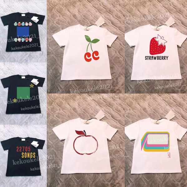 Enfants T-shirts Garçons Filles Manches Courtes Lettre Coton T-shirt Adultes et Enfants D'été T-shirts Bébé Tops Blanc Noir