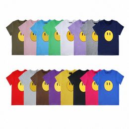 Les t-shirts pour enfants dessinent des tout-petits Smile Boys visages vêtements Designer Girls Youth Tops Summer Summer Sleeve Tshirts Kid Clothing Letter Tees Cartoon Prined Chi D830 #