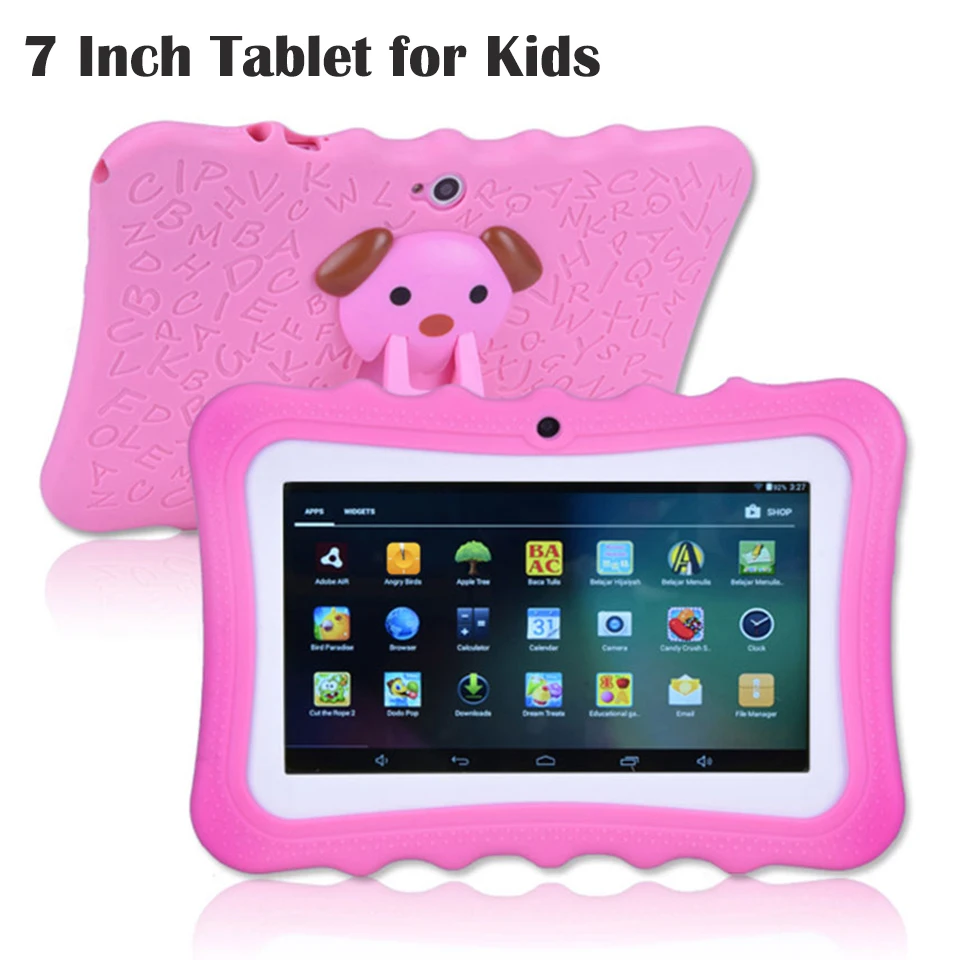 Tablet infantil Android 10 Aprendendo tablet para crianças Presente de brinquedo educacional para crianças para crianças 7 polegadas 2 GB 16 GB HD Câmeras duplas
