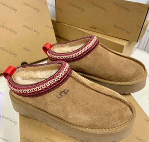 Kinderen Tasman Slippers Chestnut bontglaasjes Shearskin Shearling Tazz Nieuwe Mules Boy Ultra Mini Platform Boot Slip-on schoenen Suede bovenste Comfort Fall Winter Uggsity 01 DG