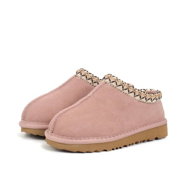 Enfants Tazz Tasman Pantoufles Bottes Châtaigne Fourrure Diapositives En Peau De Mouton Shearling Mules Femmes Hommes Garçons Filles Ultra Mini Plateforme Botte Chaussures À Enfiler En Daim Automne Hiver 2023