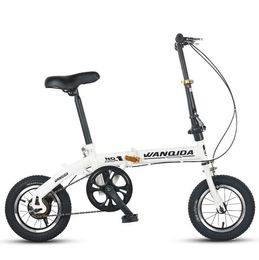 Vélo pliant adolescent pour enfants 12 pouces / 14 pouces d'étudiant portable ultra-léger variable de vitesse de frein à disque de frein