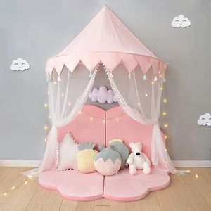 Tiendas de campaña para niños, casa de juegos para niños, castillo, tienda plegable de algodón, dosel, cortina para cama, red para cuna de bebé, decoración de habitación para niñas y niños 240318