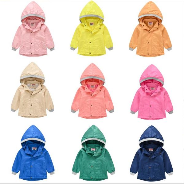 Enfants Tench Manteaux Designer Vêtements Filles Solide Coupe-Vent Vestes Bouton Jumper Bébé Vêtements D'hiver Manteaux À Capuchon Enfant Casual Mode Chapeau Amovible Outwear BC215