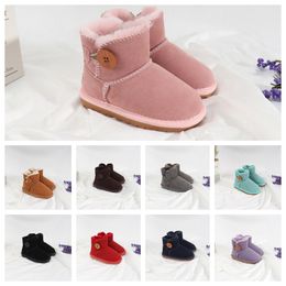 Botas para niños pequeños Zapatillas Tasman Tazz Australia Zapatos de bebé Diapositivas de piel castaña Cuero real Ultra Mini Bota Invierno Semillas de mostaza Mulas planas Botines de nieve Tamaño 22-35