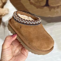 Tasman II-pantoffels voor kinderen Tazz-babyschoenen Kastanjebont Slippers Schapenvacht Shearling Klassieke Ultra Mini-laars Wintermuiltjes Instapper Woo aYq