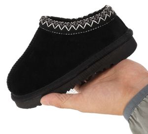 Zapatillas Tasman II para niños pequeños Zapatos de bebé Tazz Chanclas de piel castaña Piel de oveja Shearling Classic Ultra Mini Boot Mulas de invierno Lana sin cordones Littlesize 21-454