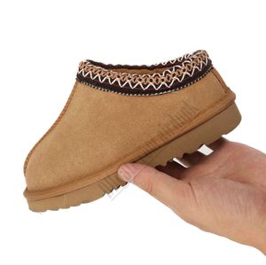 Tasman II-pantoffels voor kinderen Tazz-babyschoenen Kastanjebont Slippers Schapenvacht Shearling Klassiek Ultra Mini-laars Wintermuiltjes Instapper Wol Little Big YI909