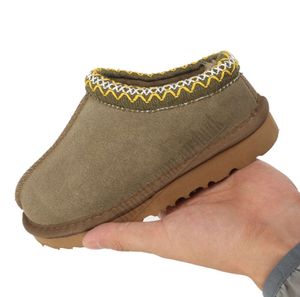 Tasman II-pantoffels voor kinderen Tazz-babyschoenen Kastanjebont Slippers Schapenvacht Shearling Klassiek Ultra Mini-laars Wintermuiltjes Instapper Wol Little Big UY442