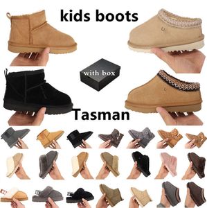 Enfants tout-petits Tasman bottes pour enfants pantoufles pour bébé Tazz chaussures préscolaires diapositives en fourrure de châtaigne en peau de mouton peau de mouton classique Ultra Mini botte mules d'hiver à enfiler 9980ESS