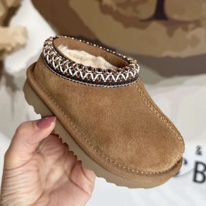 Tasman-pantoffels voor kinderen Tazz-babylaarzen Kastanjebont Slippers Schapenvacht Shearling Klassiek Ultra Mini-laars Winter Mosterdzaad Muiltjes Wol 6235ESS