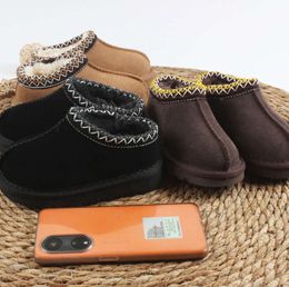 Pantoufles Tasman pour enfants en bas âge, Uggies Braid Tazz, sandales pour bébé, pantoufles en fourrure de châtaignier, peau de mouton, classique, Ultra Mini botte, mules d'hiver, Australie b50