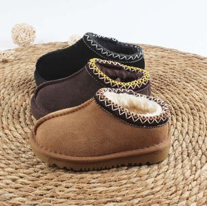 Tasman-pantoffels voor kinderen, uggies, gevlochten Tazz-sandalen, babyschoenen, kastanjebont, slippers, schapenvacht, schapenvacht, klassieke ultra-minilaarzen, wintermuiltjes, australië, schoenenugg