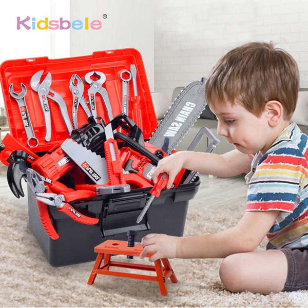 Kit de boîte à outils pour enfants, jouets éducatifs, outils de réparation de Simulation, perceuse, jeu en plastique, apprentissage de l'ingénierie, Puzzle, jouets cadeaux pour garçon