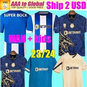 2023 2024 maillots de football du FC Portos Dragon 23 24 CAMPEOES PEPE SERGIO OLIVEIRA MEHDI LUIS DIAZ MATHEUS maillot de football de gardien de but Kits pour enfants