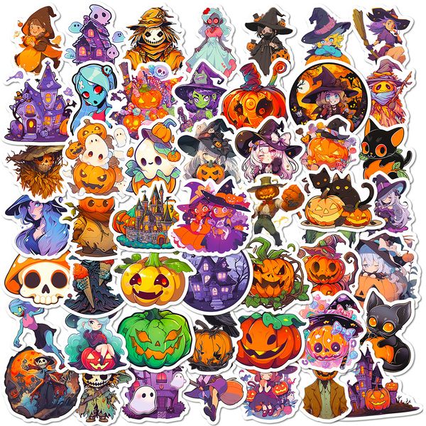 Autocollants pour enfants 10 30 50pcs Carton Cool Cartoon Halloween Witch Imperproof Decoration décalcomanies Motorcycle ordinateur portable Sticker Car Sticker 230810