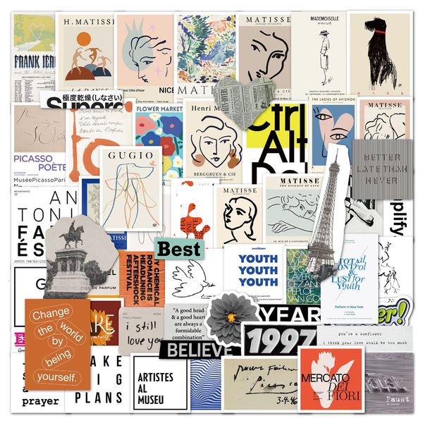 Enfants Jouet Autocollants 103050 PCS Français Pop Art Collage Sticker Autocollant Ordinateur Portable Planche À Roulettes Mobile Téléphone Enfants Cadeau Esthétique En Gros 230613